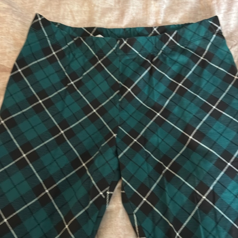 Teal Plaid Leggings
